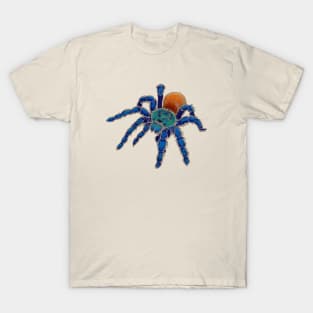 Greenbottle Blue Tarantula with Khaki Outline T-Shirt